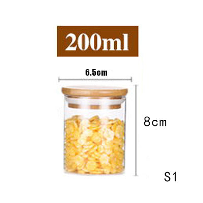 Room glass storage jar with bamboo lid