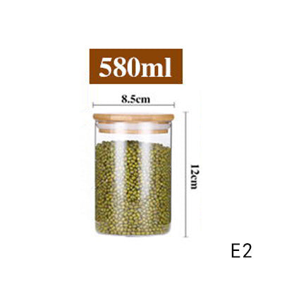 Room glass storage jar with bamboo lid