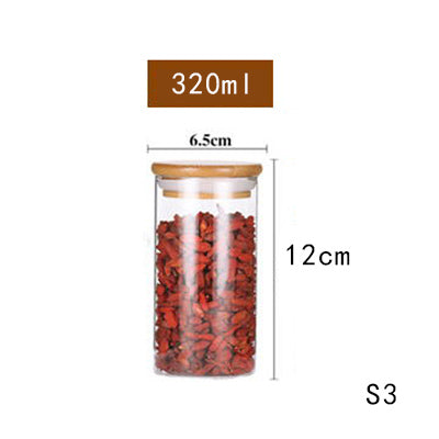 Room glass storage jar with bamboo lid